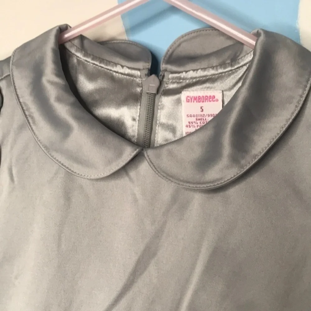 Gymboree Prim & Proper Silver Satin Party Dress Girls Size 5